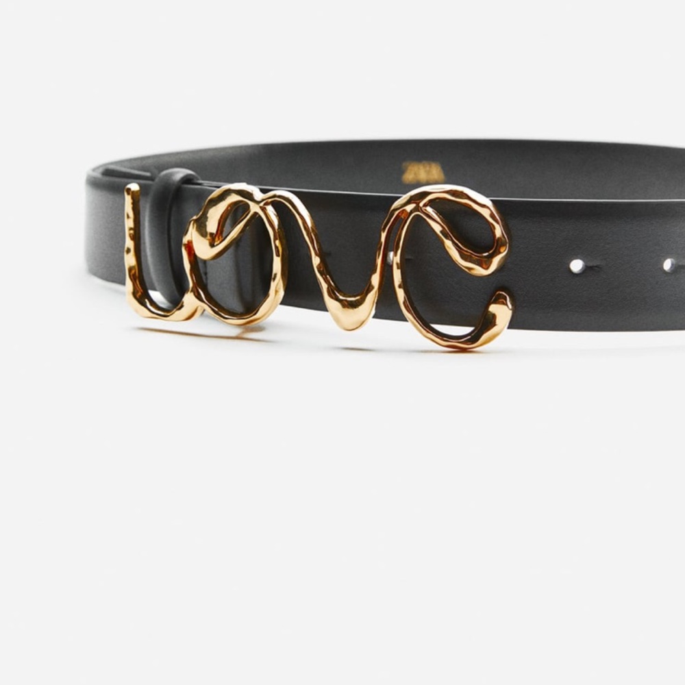 ❗️Last❗️Zara “Love” Gold Logo Belt - Picture 3 of 4